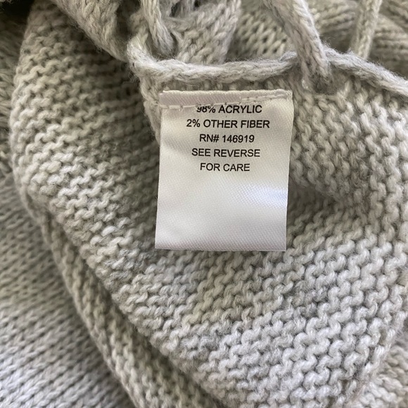 Freshman 1996 Sweater Women’s Medium Gray Knit High Low Hem Ties at Sides Casual - Picture 3 of 8